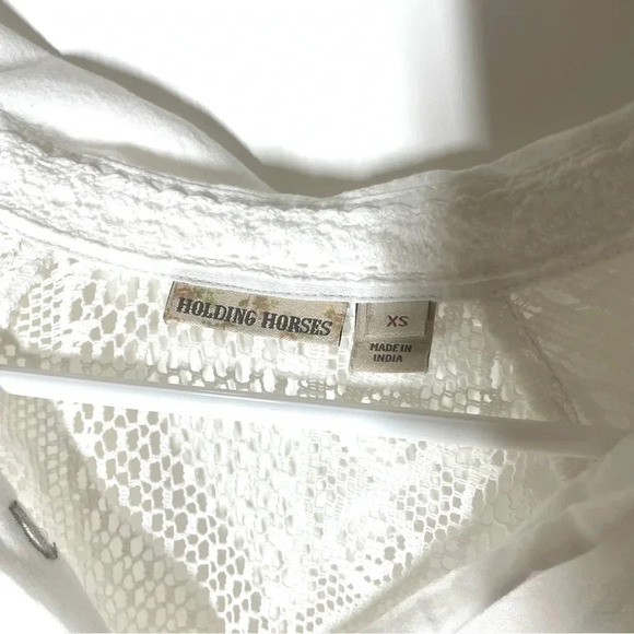 Anthropologie Holding Horses White Lace Button Front Shirt Size XS - Picture 8 of 12